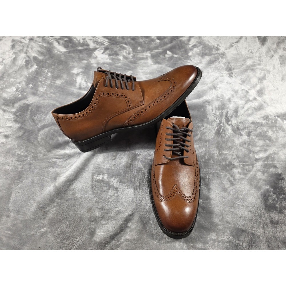 NEW Cole Haan Men's Modern Essentials Wingtip Oxford British Tan US 8.5
